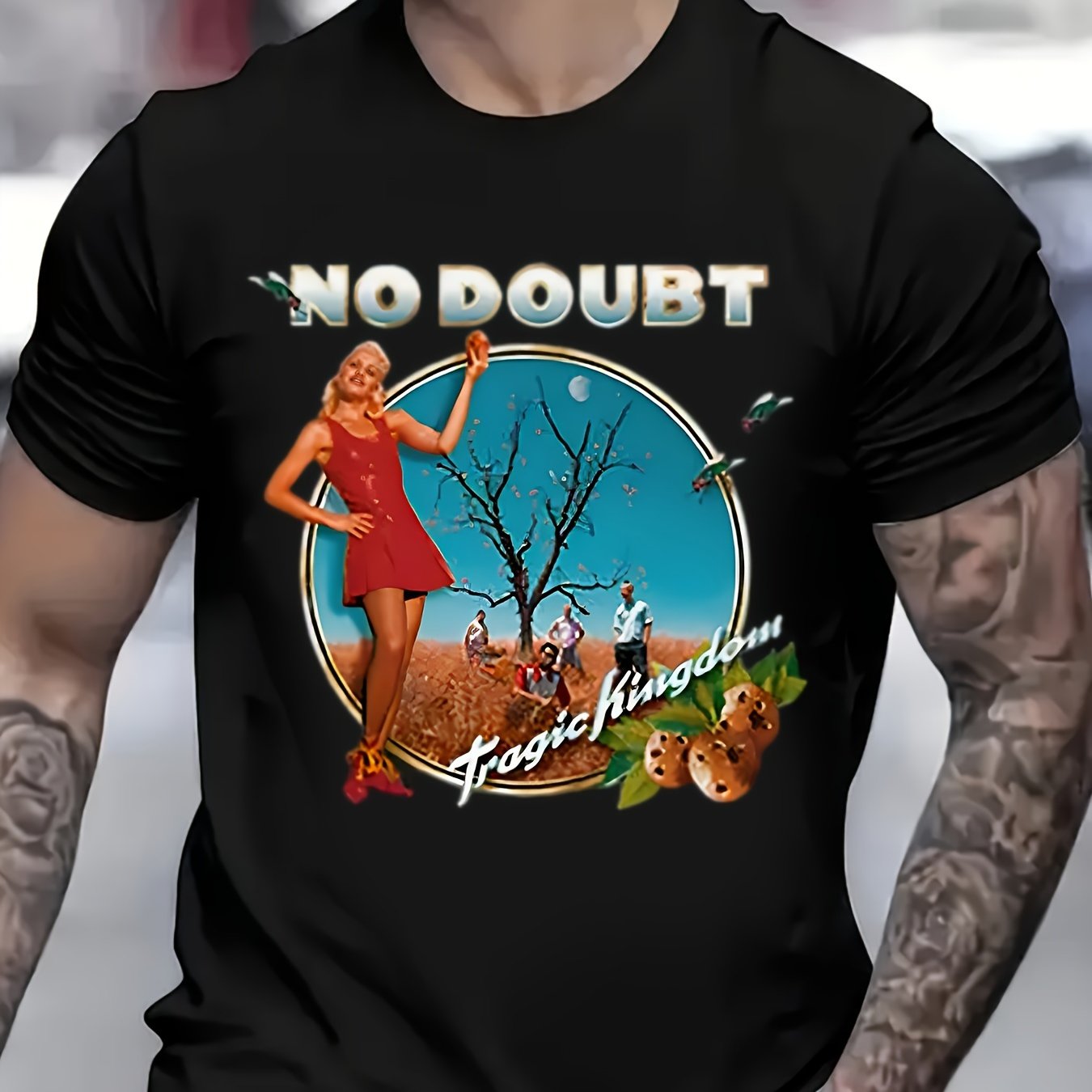 NO DOUBT Tragic Kingdom T-Shirt – Retro Rock Band Graphic Tee, Premium Cotton Men's Casual T-Shirt for Summer, Halloween, and Christmas - Premium T-shirt from Lizard Vigilante - Just $24.99! Shop now at Lizard Vigilante