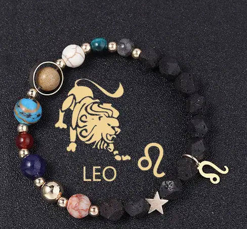 Natural Volcanic Rock Twelve Constellations Bracelets Fashion European And American Style