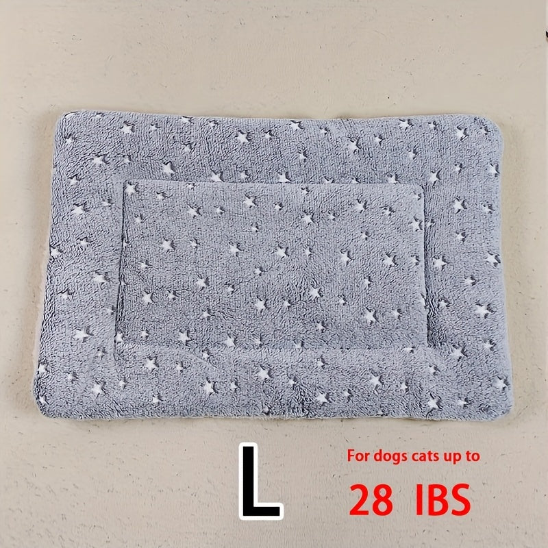 All-Season Dirt-Resistant Rectangular Pet Blanket - Comfortable Dog Paw Heart Print Pet Bed, 1pc