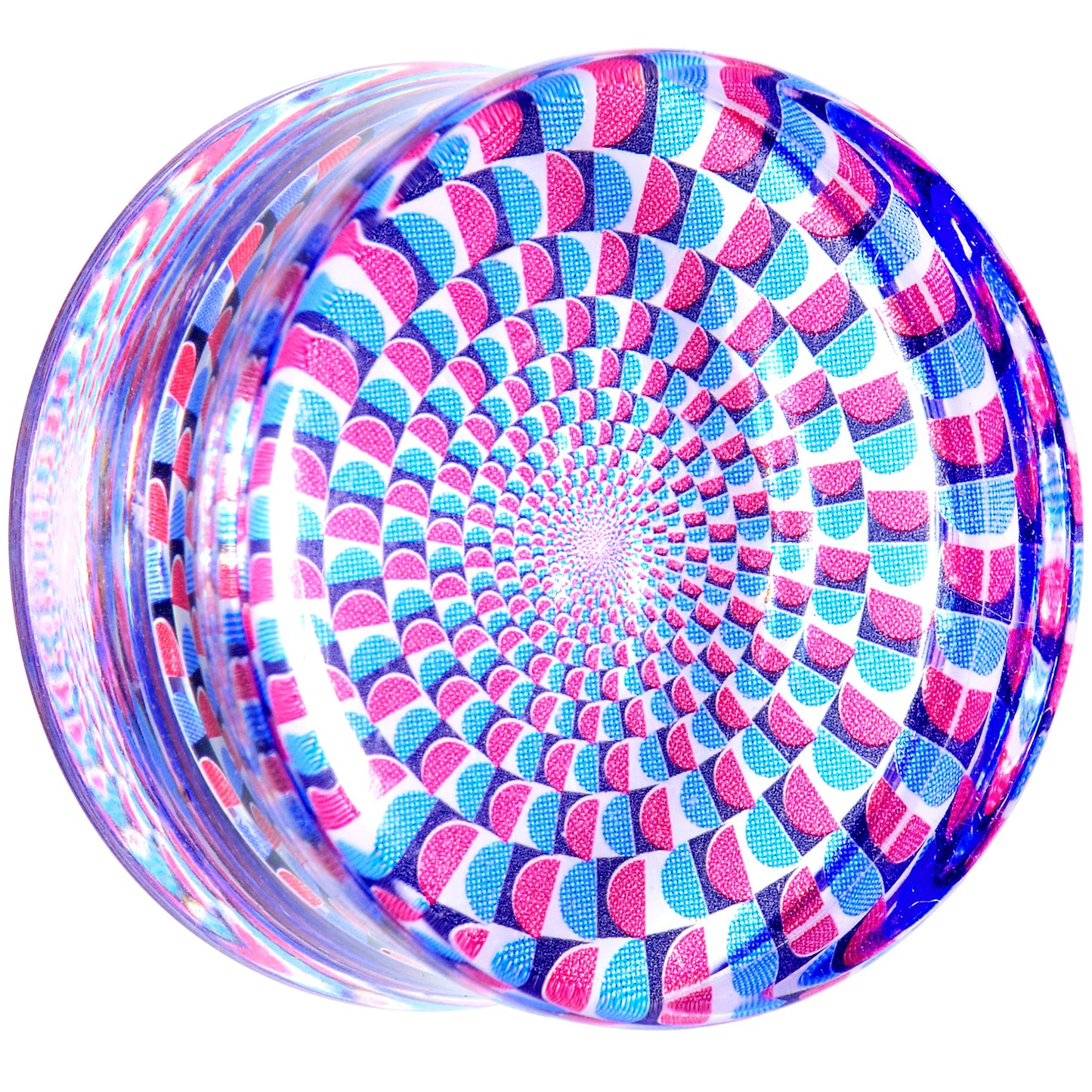 Clear Acrylic Optical Illusion Saddle Plug 14mm to 25mm