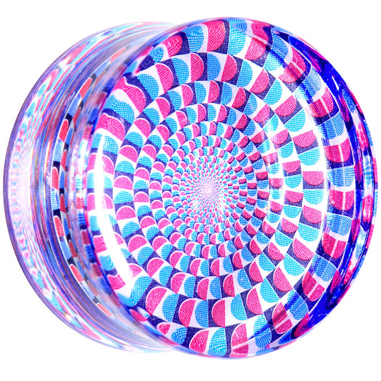 Clear Acrylic Optical Illusion Saddle Plug 14mm to 25mm