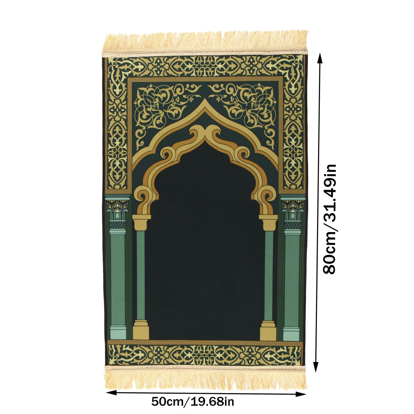 1pc Luxury Muslim Prayer Mat, Non-Slip Printed Islamic Kabah, Soft Worship Cushion, Meditation Rug, Pilgrimage Blanket, Islamic Prayer Carpet, Ideal Islamic Gift