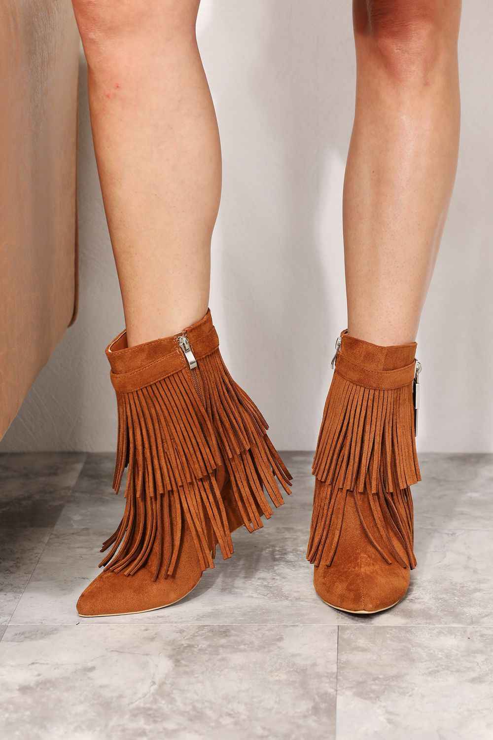 Women's Tassel Wedge : Heel Ankle Booties