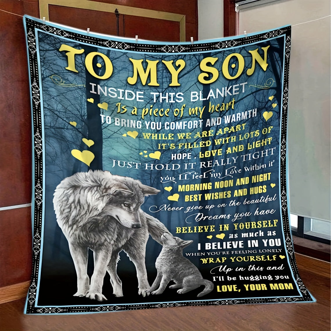 1pc Flannel Blanket, To My Mother From Son Throw Blanket, Warm Cozy Soft Blanket For Couch Bed Sofa Office Camping