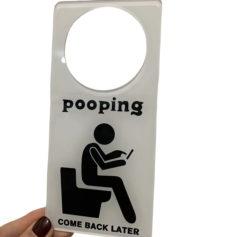 Humorous "Pooping" Door Sign – "Come Back Later" Bathroom Doorplate for Fun and Function - Premium door sign from Lizard Vigilante - Just $13.99! Shop now at Lizard Vigilante