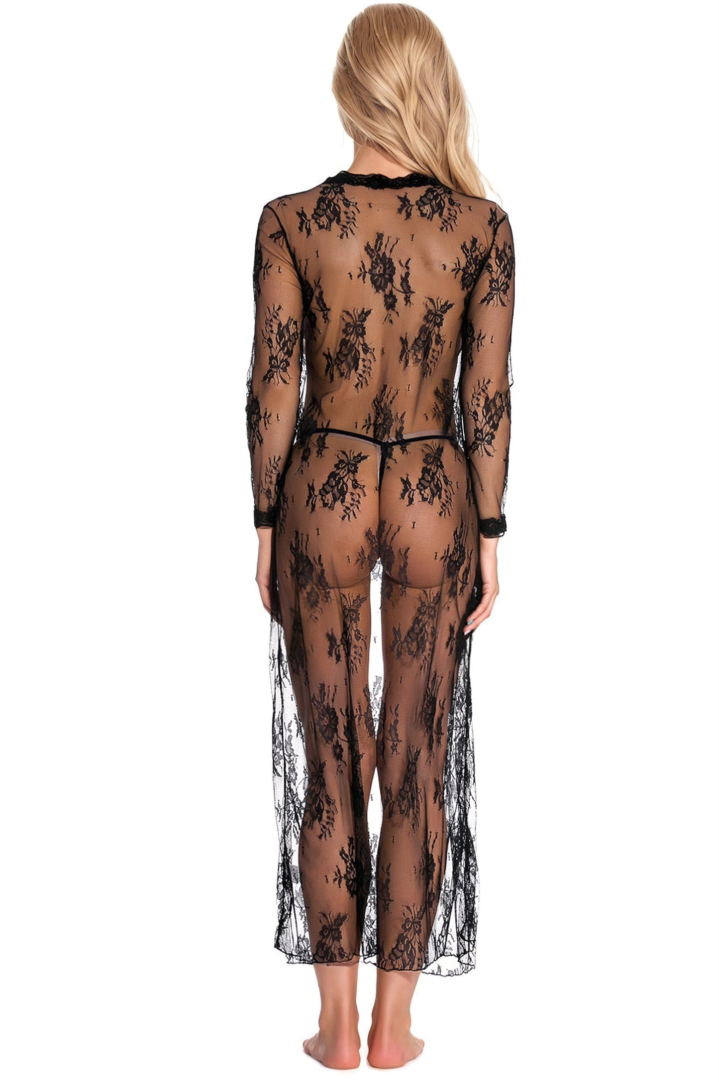 Long Floral Lace Robe