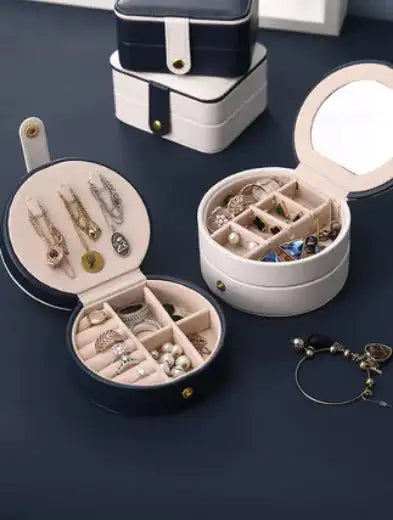 Portable Jewelry Box for Earrings and Necklaces, Minimalist