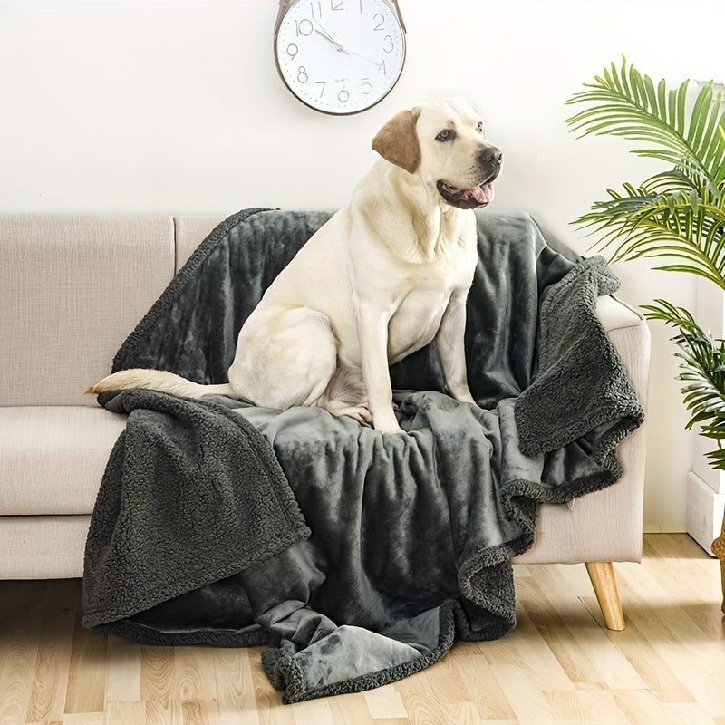 Ultimate Pet Pal Blanket - Soft, Stain-Resistant, Reversible Sherpa Fleece Furniture Protector with Machine Washable, Waterproof Polyester Fabric for Extra Small to Large Dogs and Cats - Easy Care, Durable, and Cozy Companion