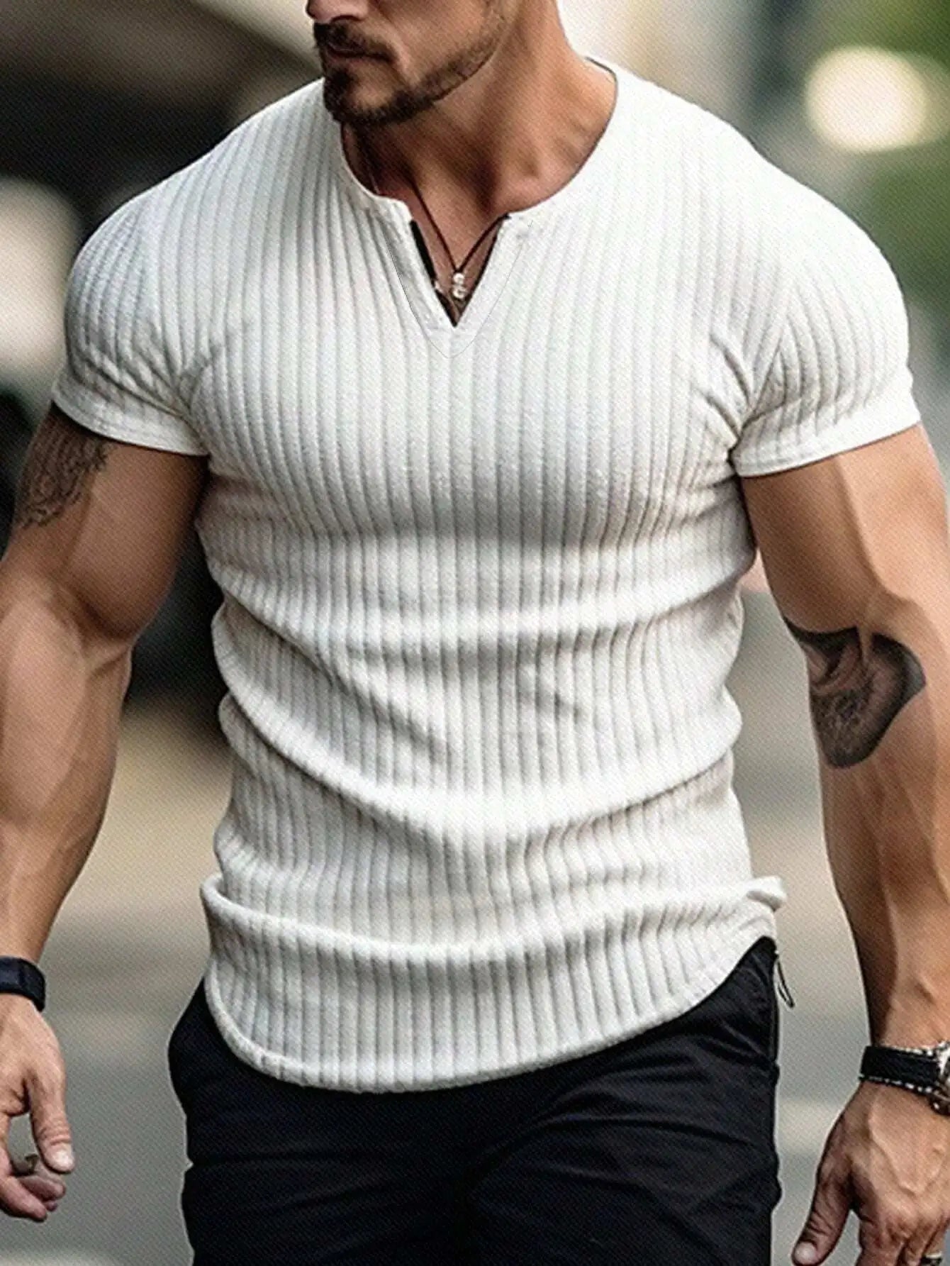 Sports Slim-fitting Men's Short Sleeve