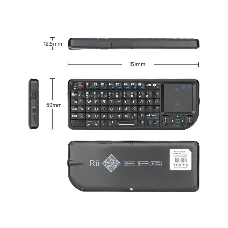 Mini Wireless Keyboard with Backlight Laser Pointer Multimedia for TV Computer