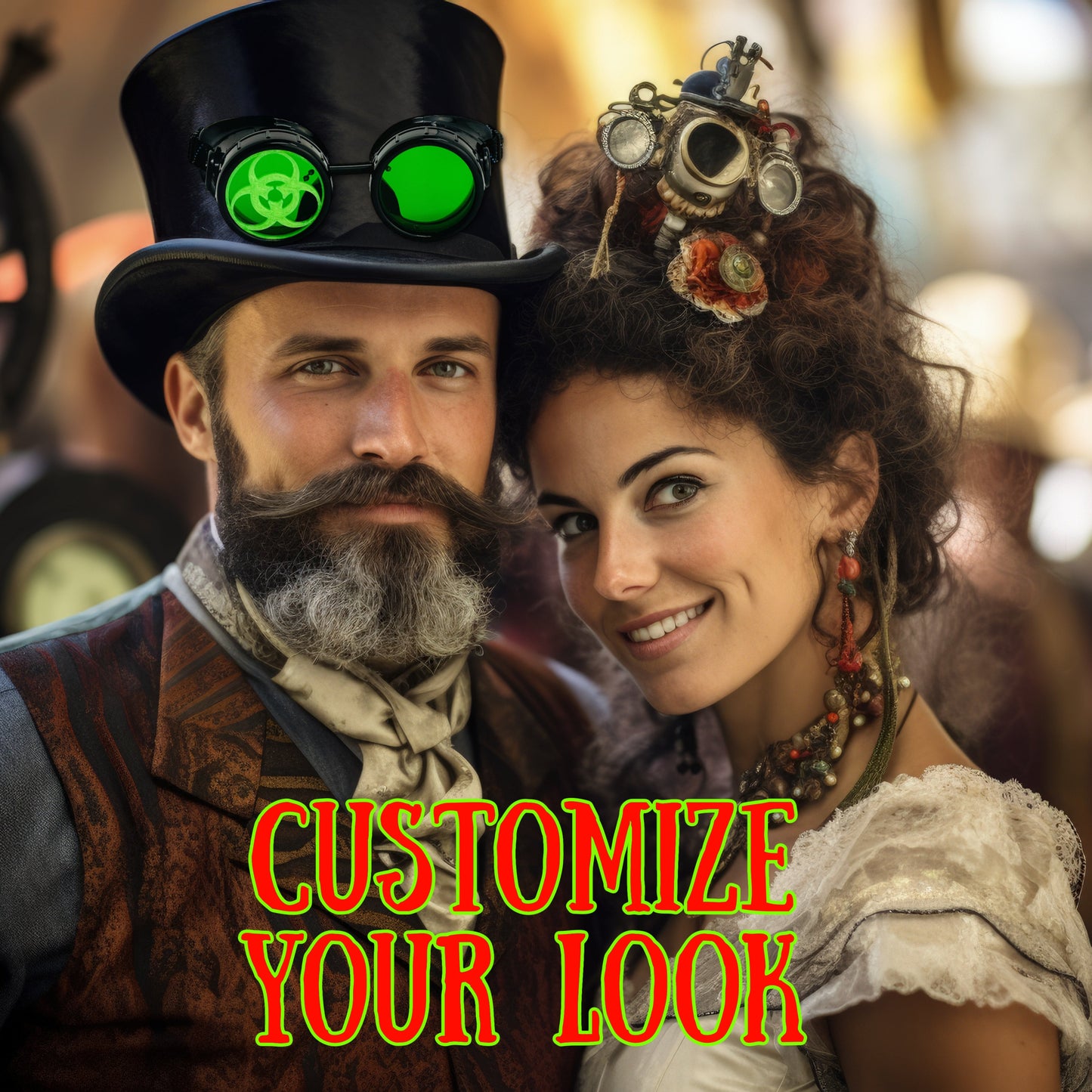 Steampunk Mad Scientist goggles biohazard cosplay glasses