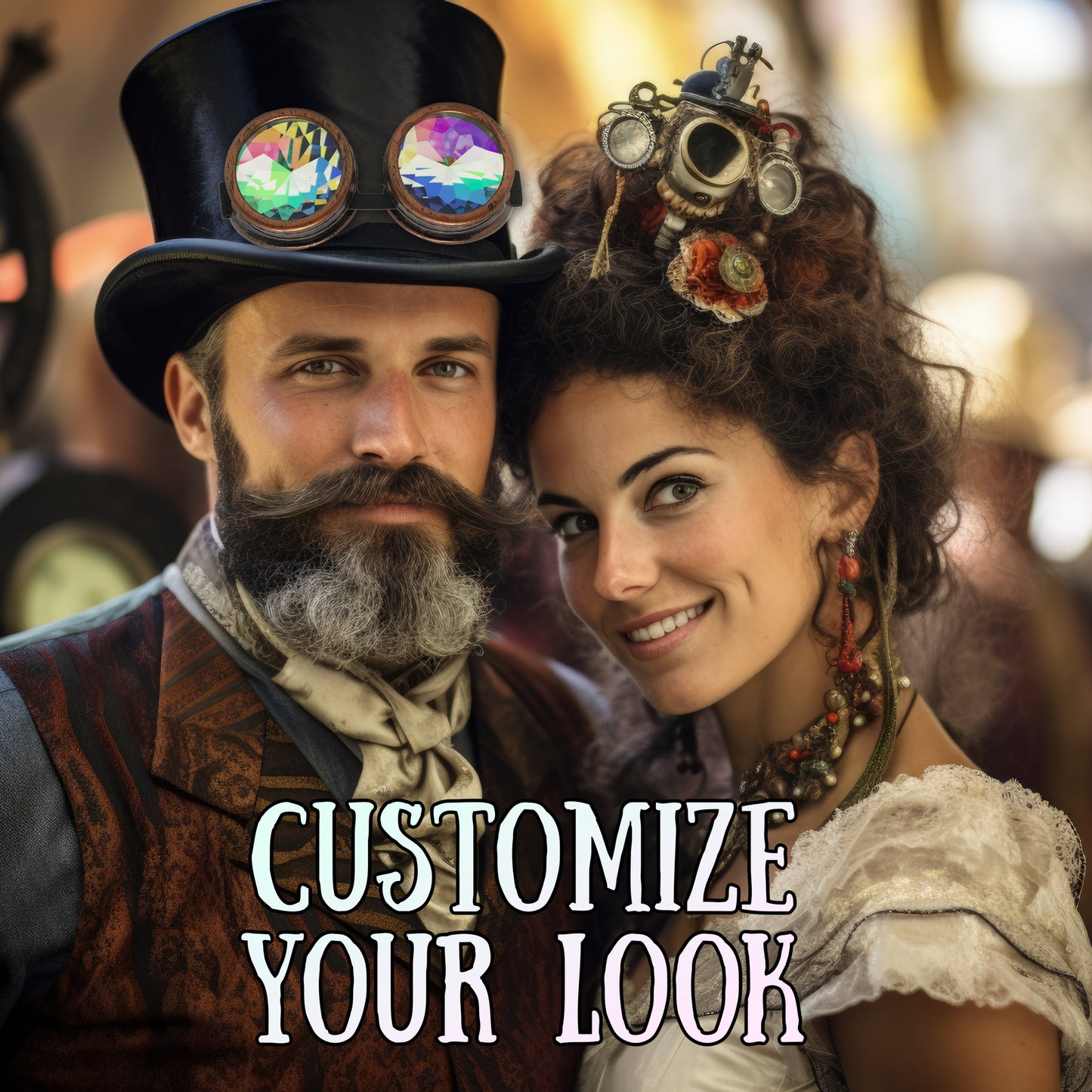 Rave Kaleidoscope Goggles Vintage Steampunk Glasses