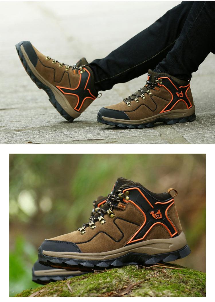 Fashion Outdoor Men's Sports Hiking Boots Wear-Resistant Hiking Men's Fashion Non-slip Waterproof Walking Boots Lightweight Comfortable Sport Ankle Shoes Outdoor Winter Mens Shoes