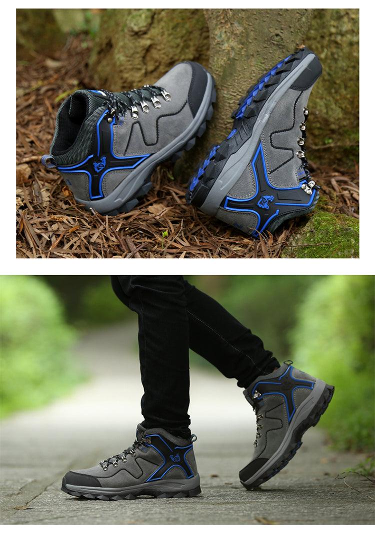 Fashion Outdoor Men's Sports Hiking Boots Wear-Resistant Hiking Men's Fashion Non-slip Waterproof Walking Boots Lightweight Comfortable Sport Ankle Shoes Outdoor Winter Mens Shoes
