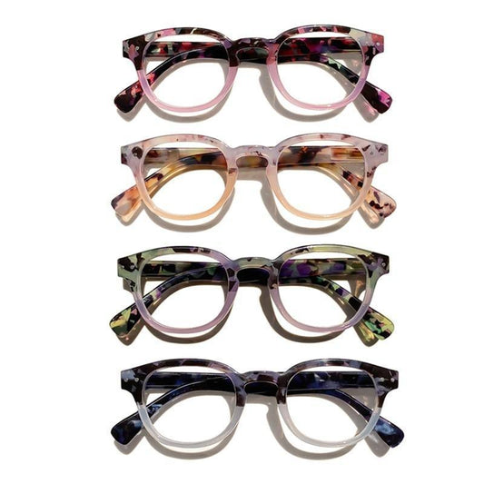 Fashion Round Reading Glasses For Women Colorful Ladies Blue Light Eyeglasses Frame Blocking Glasses For Women And Anti Eyestrain Computer Reading TV Glasses Stylish Frame Anti Glare