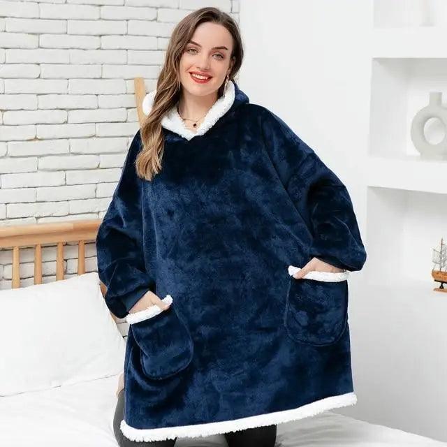 Fashion Winter Oversized Hoodies Sweatshirt Women Men Pullover Giant TV Blanket Hoodie Super Long Blanket With Sleeves  Super Long Flannel Blanket with Sleeves Winter Hoodie for Women Men Giant Fleece Pullover Oversized Hoodie