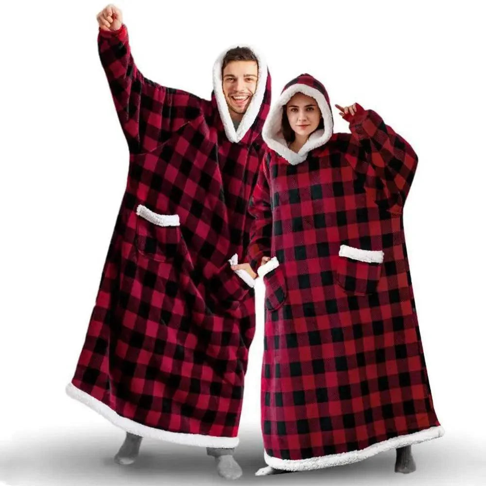 Fashion Winter Oversized Hoodies Sweatshirt Women Men Pullover Giant TV Blanket Hoodie Super Long Blanket With Sleeves  Super Long Flannel Blanket with Sleeves Winter Hoodie for Women Men Giant Fleece Pullover Oversized Hoodie