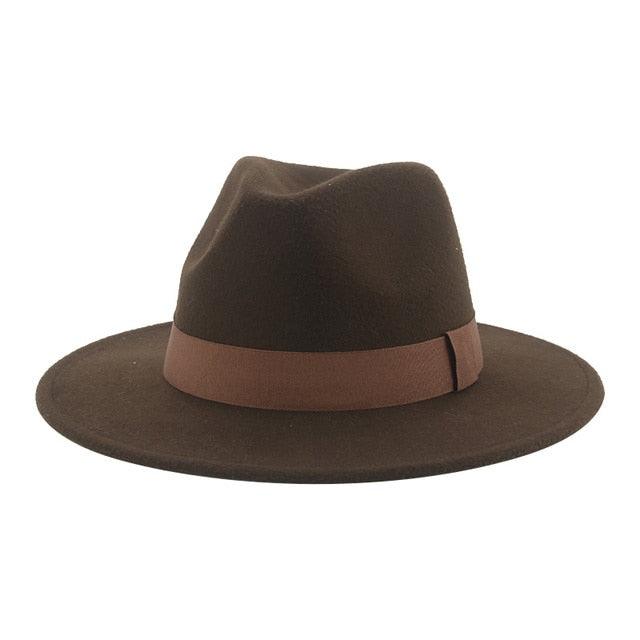 Fashionable Fedora Hats Women Wide Brim Dress Caps  Women's Fedora Hats Elegant Wide Brim Fedora Hat  Wedding Men Hat Warm Retro Style Belt 56-58cm