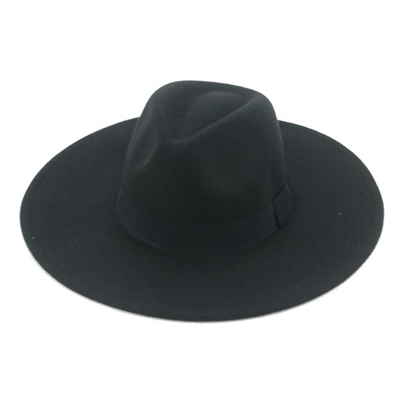 Fashionable Fedora Hats Women Wide Brim Dress Caps  Women's Fedora Hats Elegant Wide Brim Fedora Hat  Wedding Men Hat Warm Retro Style Belt 56-58cm