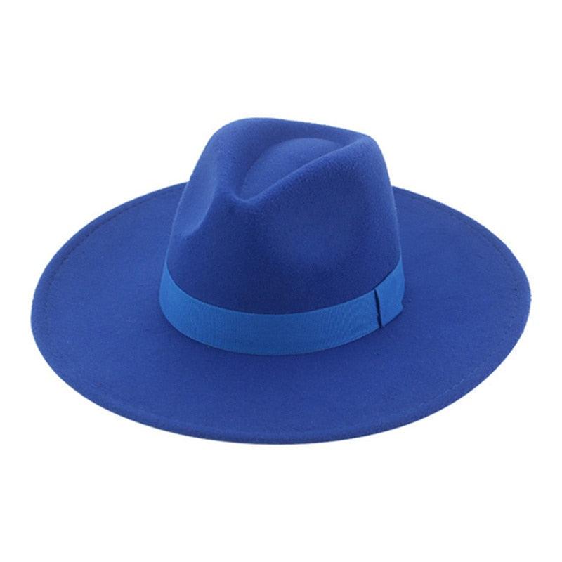 Fashionable Fedora Hats Women Wide Brim Dress Caps  Women's Fedora Hats Elegant Wide Brim Fedora Hat  Wedding Men Hat Warm Retro Style Belt 56-58cm