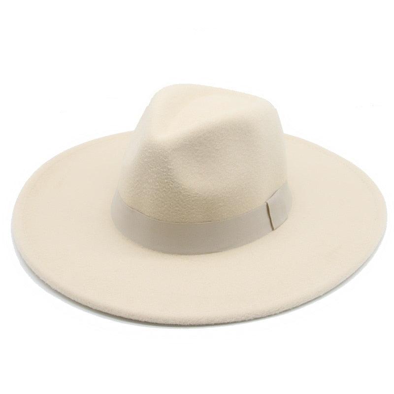Fashionable Fedora Hats Women Wide Brim Dress Caps  Women's Fedora Hats Elegant Wide Brim Fedora Hat  Wedding Men Hat Warm Retro Style Belt 56-58cm