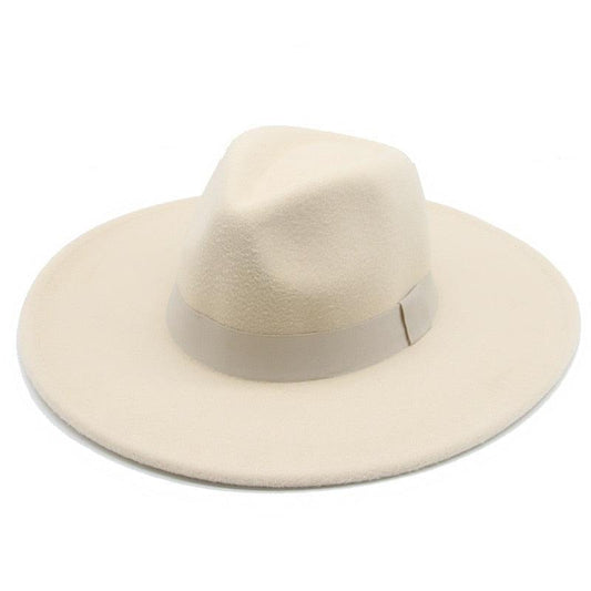 Fashionable Fedora Hats Women Wide Brim Dress Caps  Women's Fedora Hats Elegant Wide Brim Fedora Hat  Wedding Men Hat Warm Retro Style Belt 56-58cm