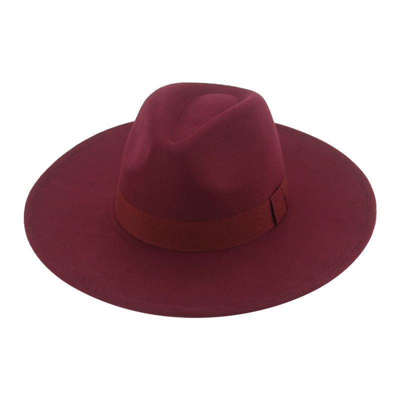 Fashionable Fedora Hats Women Wide Brim Dress Caps  Women's Fedora Hats Elegant Wide Brim Fedora Hat  Wedding Men Hat Warm Retro Style Belt 56-58cm