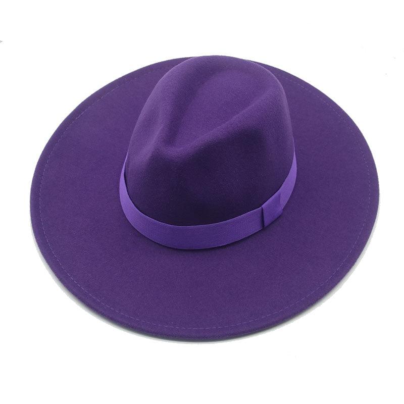 Fashionable Fedora Hats Women Wide Brim Dress Caps  Women's Fedora Hats Elegant Wide Brim Fedora Hat  Wedding Men Hat Warm Retro Style Belt 56-58cm