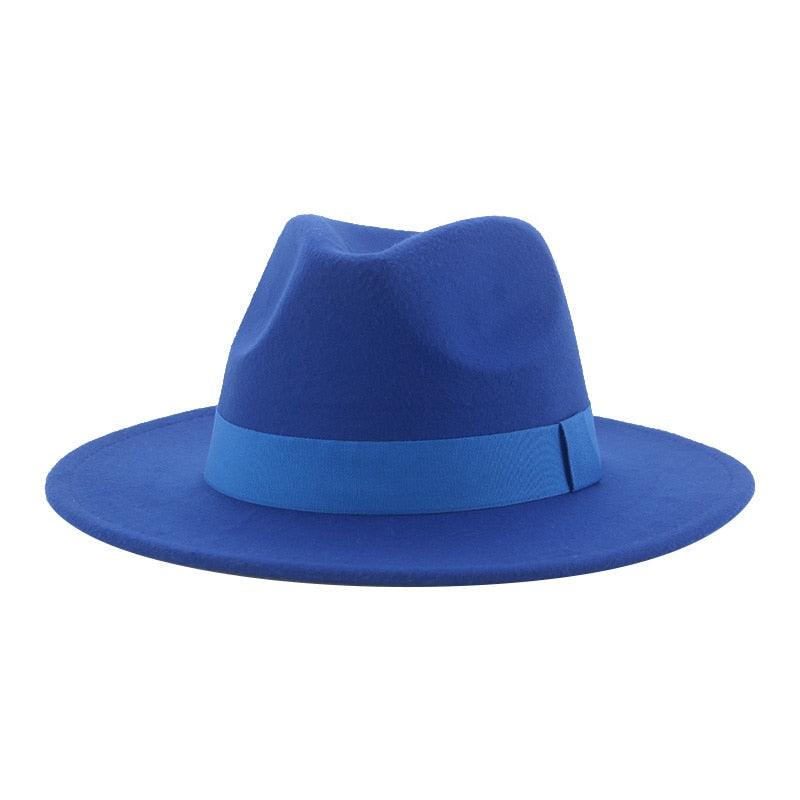Fashionable Fedora Hats Women Wide Brim Dress Caps  Women's Fedora Hats Elegant Wide Brim Fedora Hat  Wedding Men Hat Warm Retro Style Belt 56-58cm