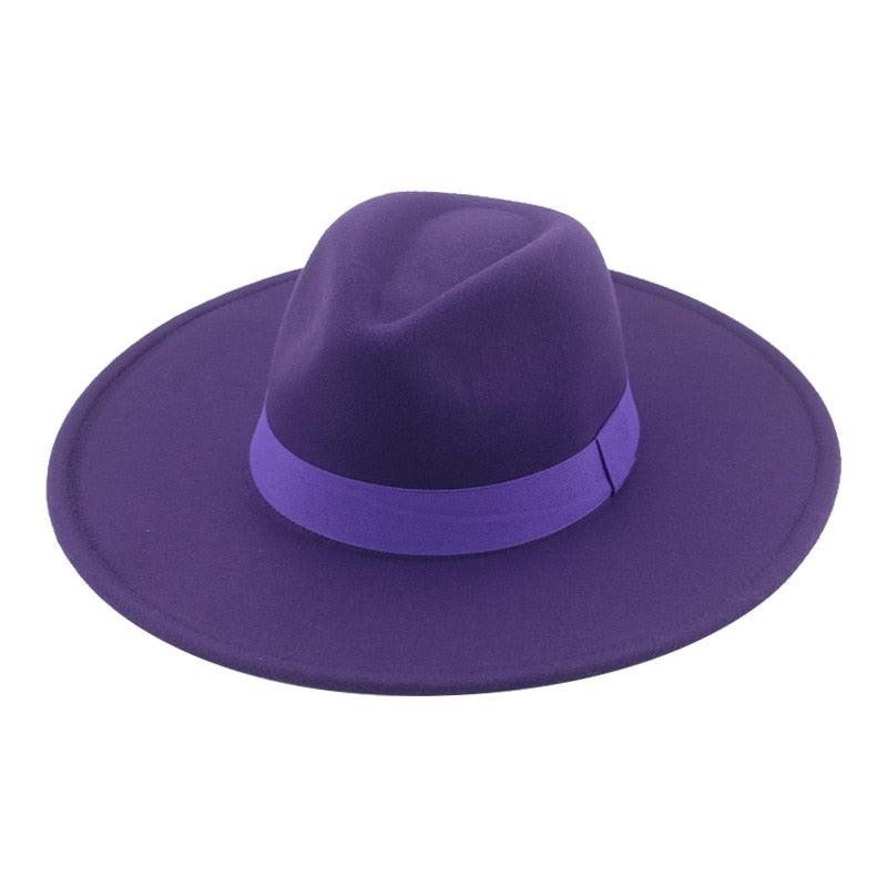 Fashionable Fedora Hats Women Wide Brim Dress Caps  Women's Fedora Hats Elegant Wide Brim Fedora Hat  Wedding Men Hat Warm Retro Style Belt 56-58cm