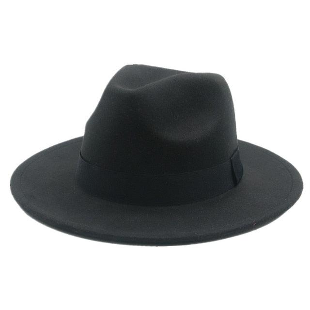 Fashionable Fedora Hats Women Wide Brim Dress Caps  Women's Fedora Hats Elegant Wide Brim Fedora Hat  Wedding Men Hat Warm Retro Style Belt 56-58cm