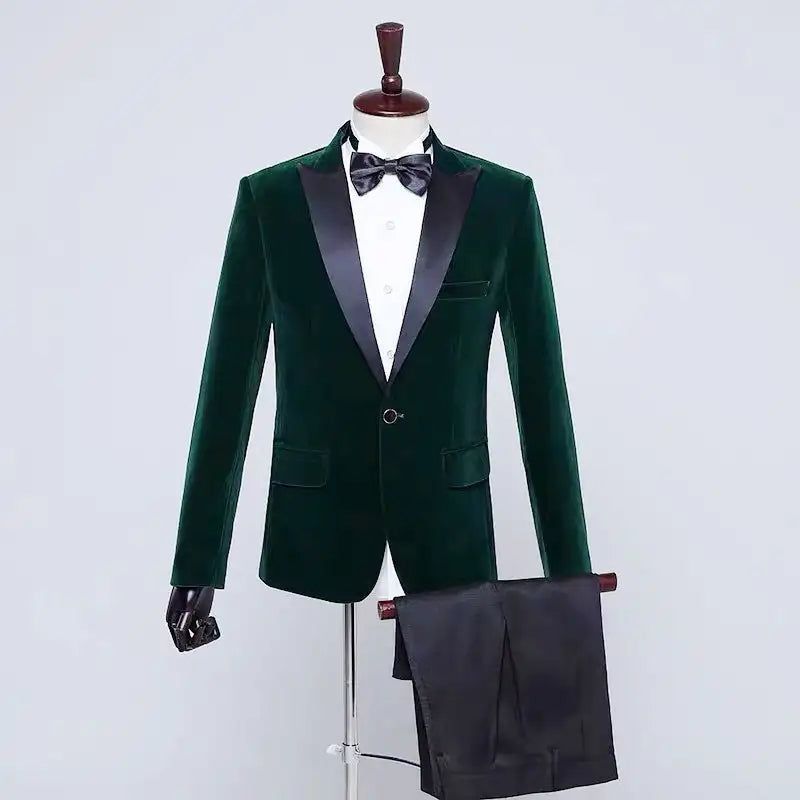 Men's Stage Performance Suit Velvet Jacket