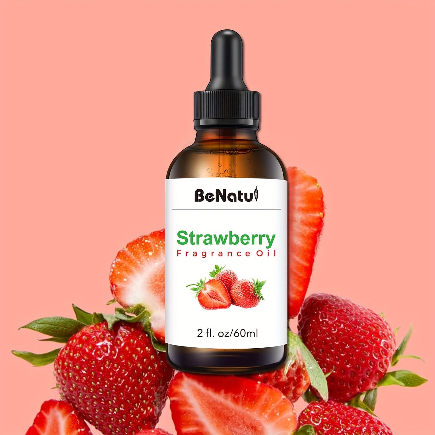Strawberry Fragrance Essential Oil 60ml For Humidifier, Diffuser, Scented Candle - (2 Oz) - Suitable For Bedroom, Home, Hotel, Restaurant - Local Warehouse