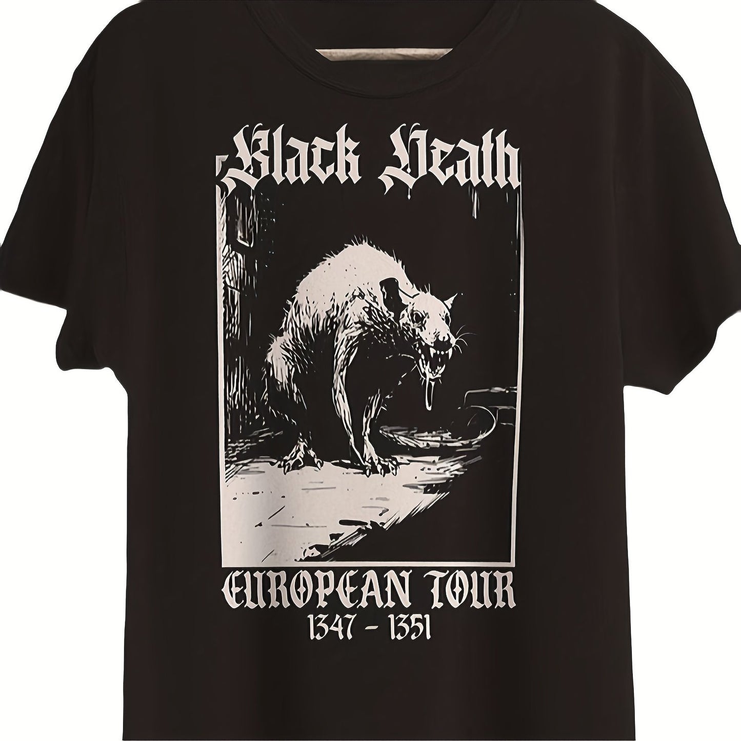 Limited Edition Black Death European Tour T-Shirt - Exclusive Collector's Item - Premium  from Lizard Vigilante - Just $21.99! Shop now at Lizard Vigilante