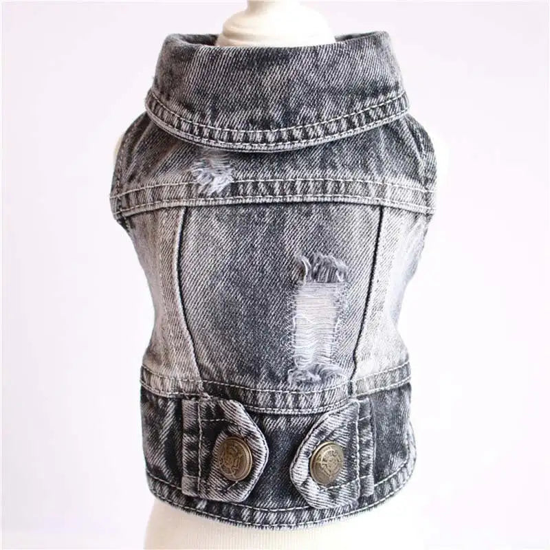 Designer Dog Clothes Small Dog Denim Jacket Coat Cat Costume Puppy Jeans Vest Spring Clothing