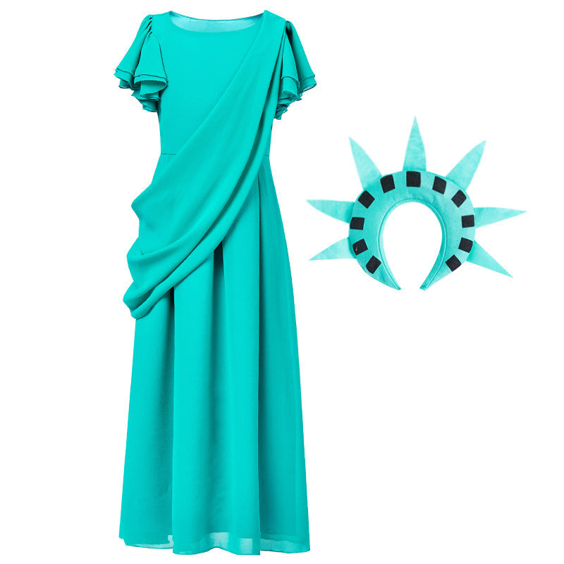 Children's Statue Of Liberty Cos Costume Ancient Greek Dress