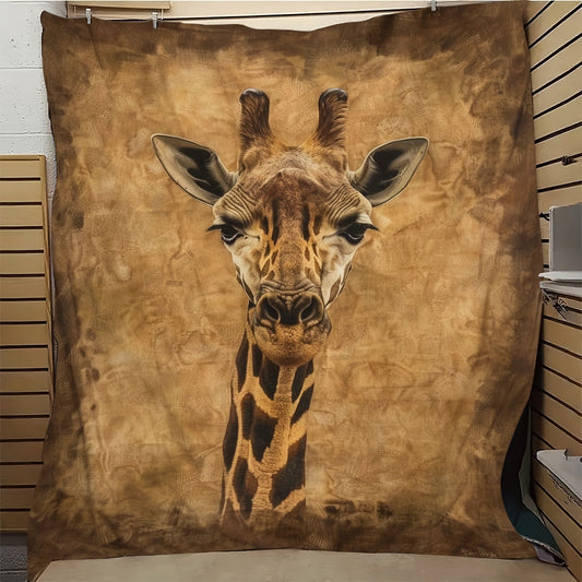 1pc Mom Gifts Blanket For Daughter Vintage Giraffe Soft Blanket Flannel Blanket For Couch Sofa Office Bed Camping Travel, Multi-purpose Gift Blanket For All Season