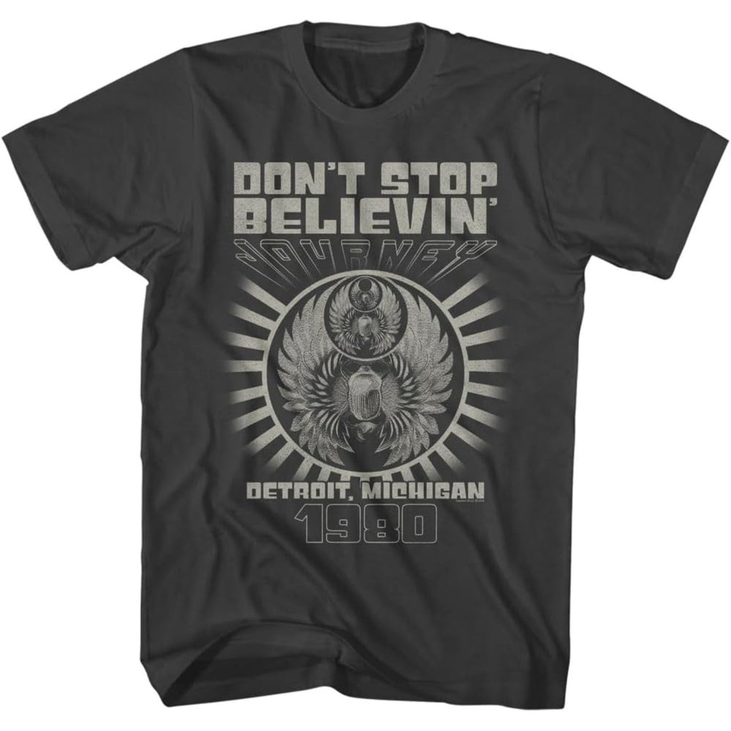 Journey Don't Stop Believin' Detroit '80 Adult Short Sleeve T Shirt Vintage Style 80s Music Graphic Tees Rock Band T-shirts - Premium  from Lizard Vigilante - Just $22.99! Shop now at Lizard Vigilante