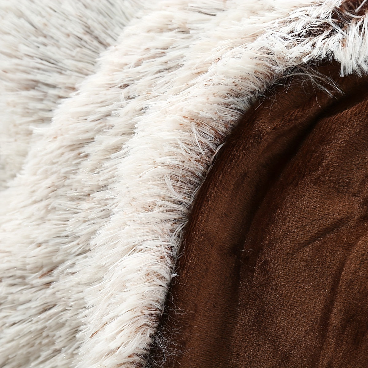 Luxury French-Style Plush Faux Fur Throw Blanket - Versatile Decorative Soft Polyester Bed, Sofa, and Car Blanket - All-Season Woven Cozy Cover for Home and Office Napping - 1pc Dual-Tone Long Pile