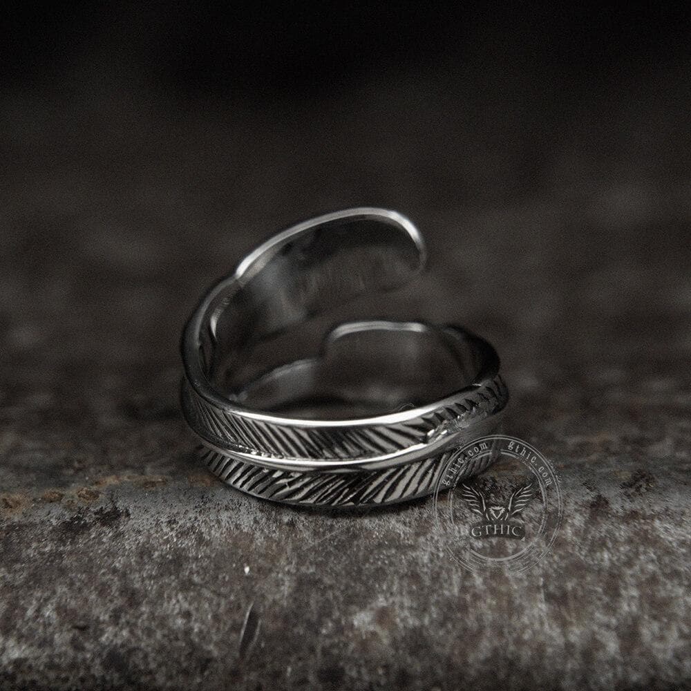 Feather Stainless Steel Ring