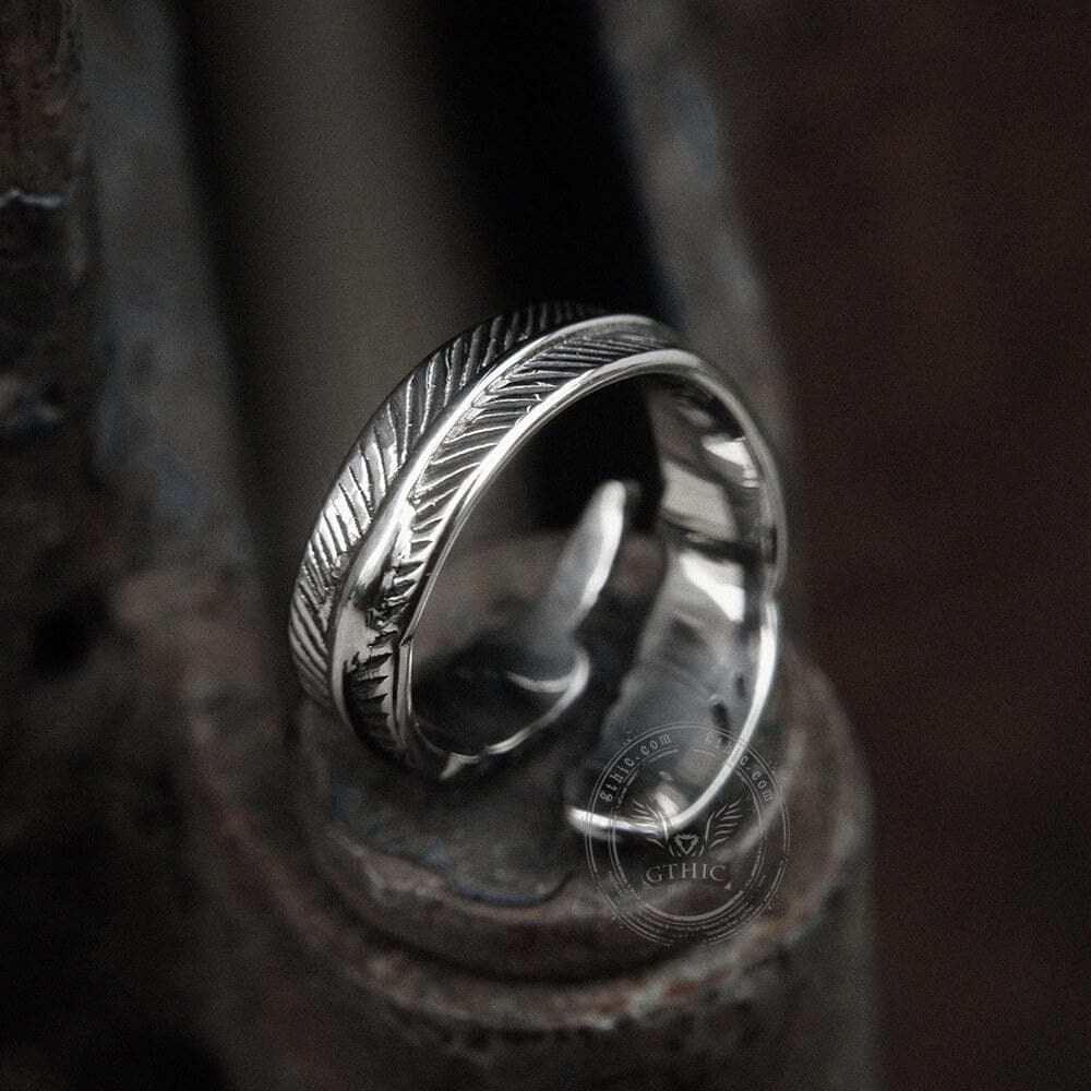 Feather Stainless Steel Ring