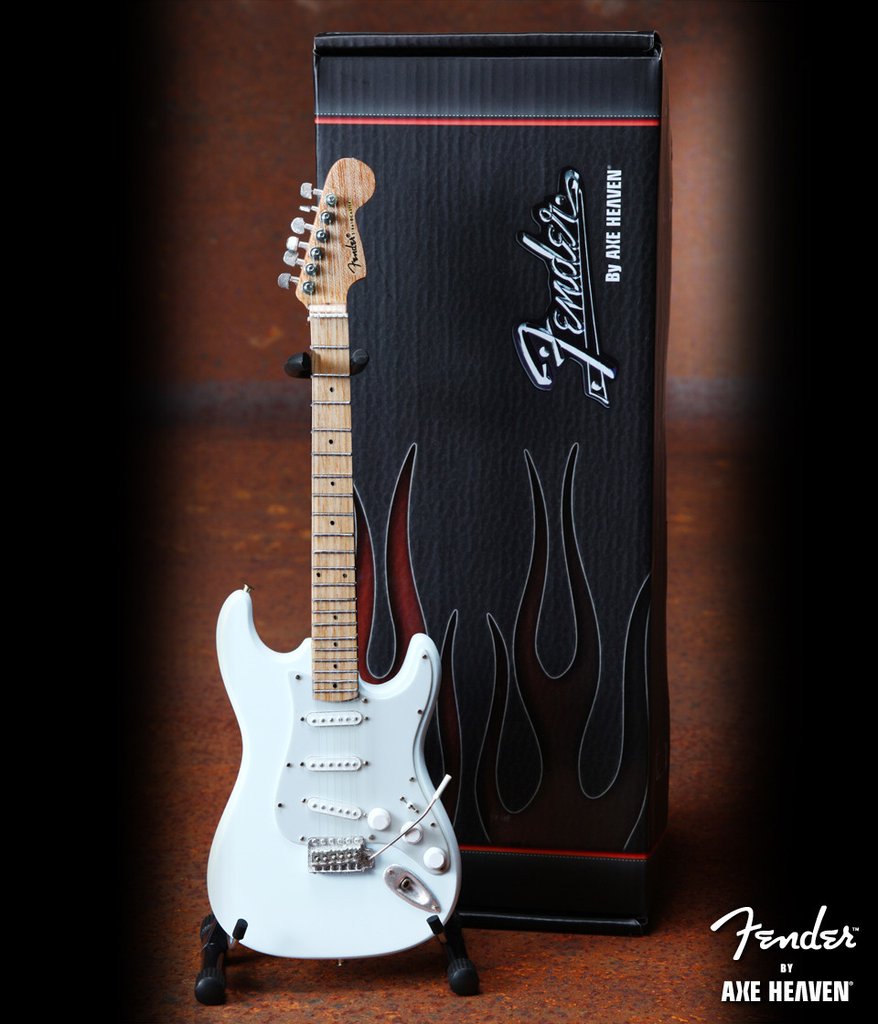 FENDER STRATOCASTER Olympic White 1:4 Scale Replica Guitar ~Axe Heaven