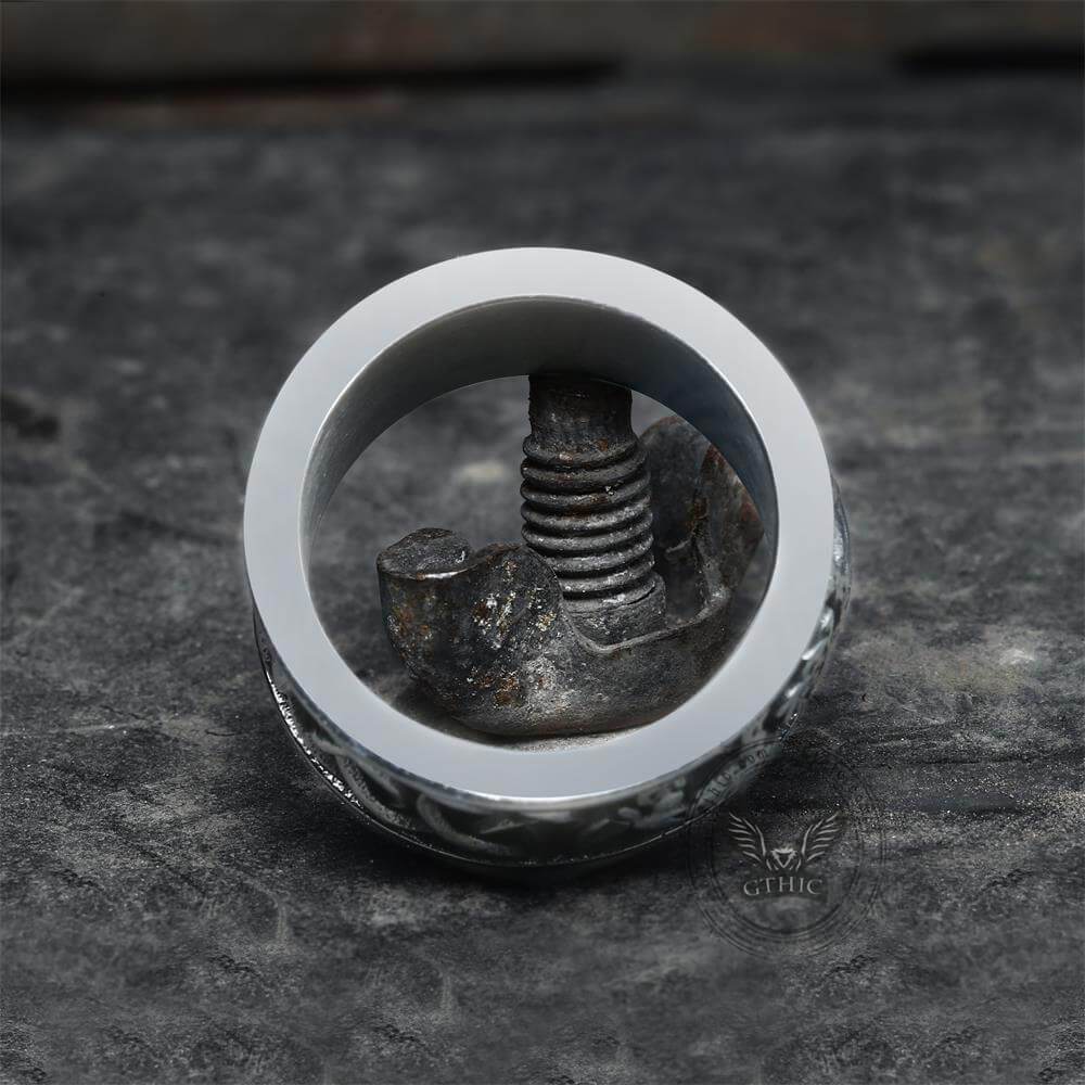 Fenris-wolf Stainless Steel Viking Ring