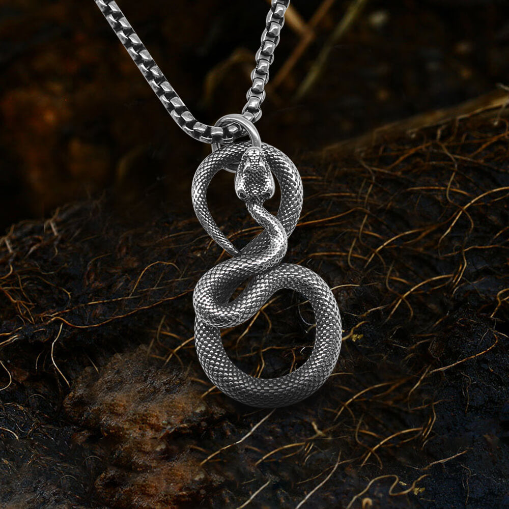 Ferocious Snake Stainless Steel Animal Pendant