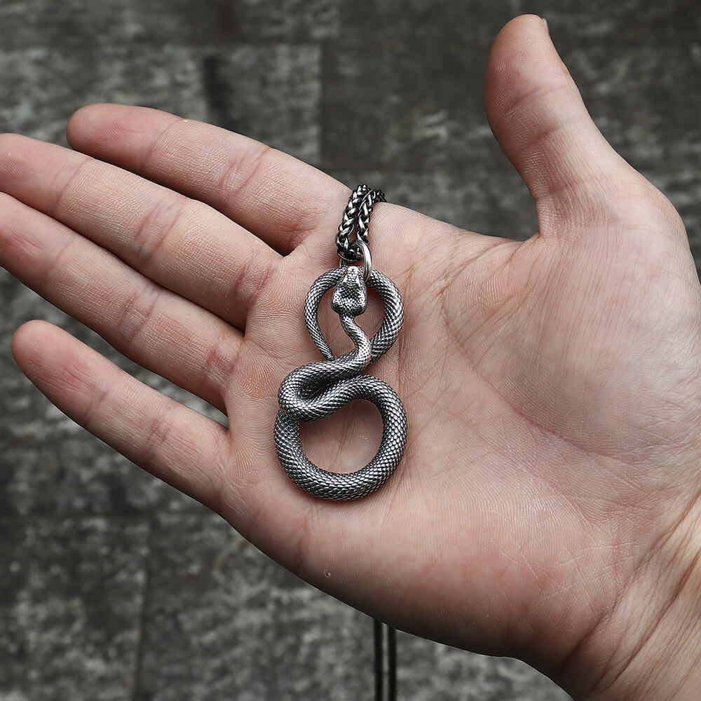 Ferocious Snake Stainless Steel Animal Pendant