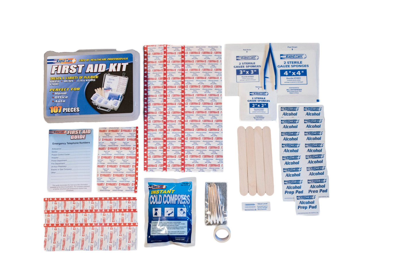 107 Piece Deluxe First Aid Kit