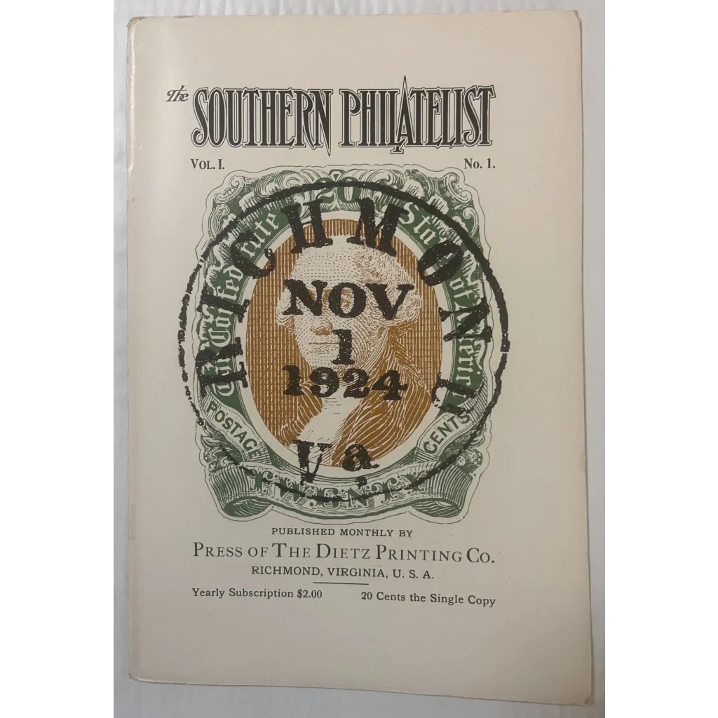 Rare 1924 Southern Philatelist Edition Antique Confederate Stamps
