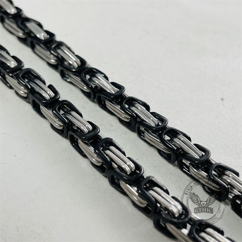 Flat Byzantine Chain Stainless Steel Necklace