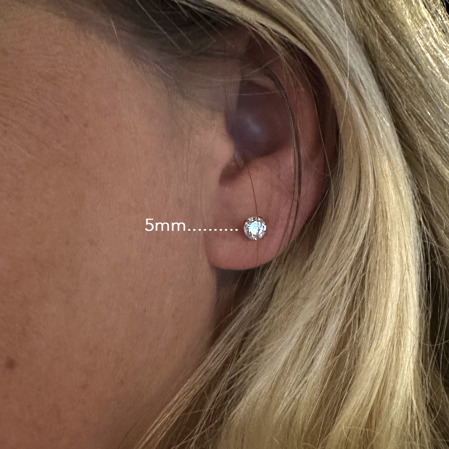 CZ Flat Back Stud Earrings - 3 Pairs