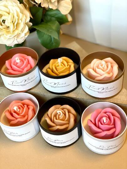 Flower in a Jar Candle – Handcrafted Soy Wax Scented Candle Gift